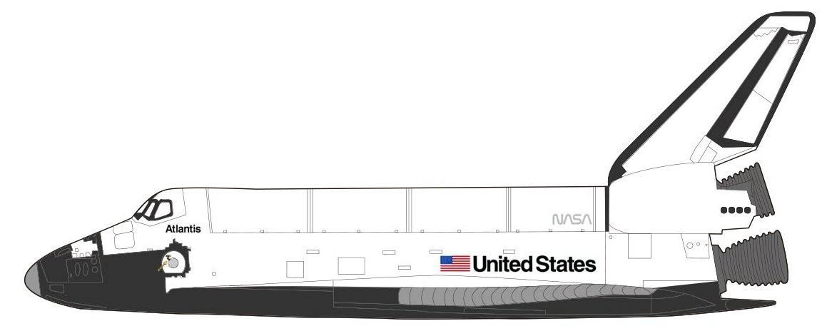 NASA Space Shuttle Atlantis 1/200 Scale Diecast Model N497225