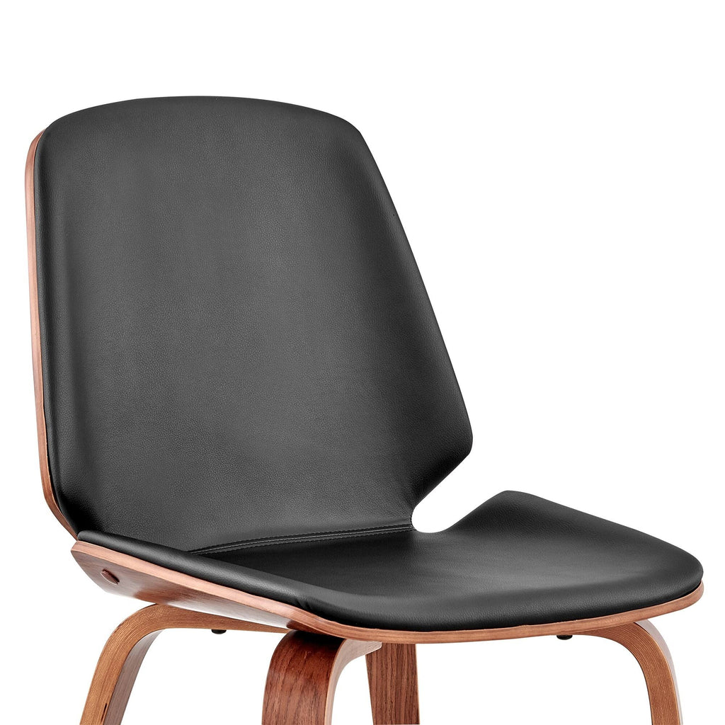 Gray Faux Leather and Walnut Wood Accent Chair M2550