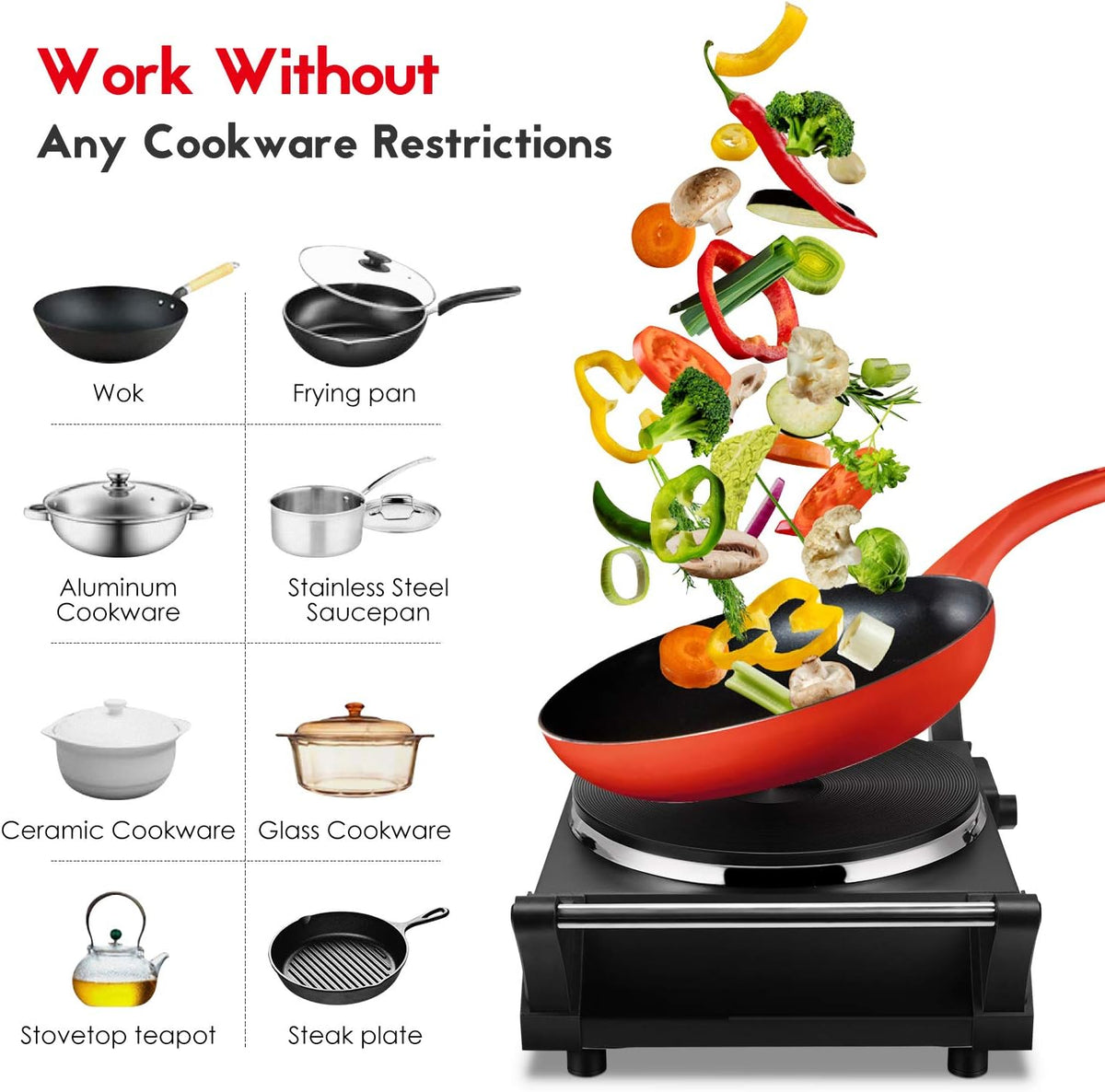 1500W Portable Electric Single Burner Hot Plate W74561