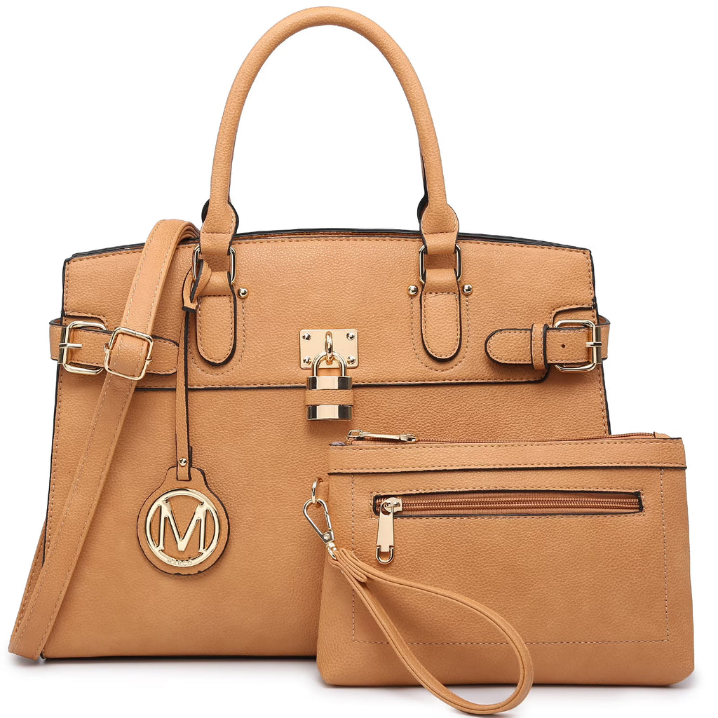 Satchel Handbags Shoulder Tote Top Handle Bags with Matching Wristlet Wallet A92143