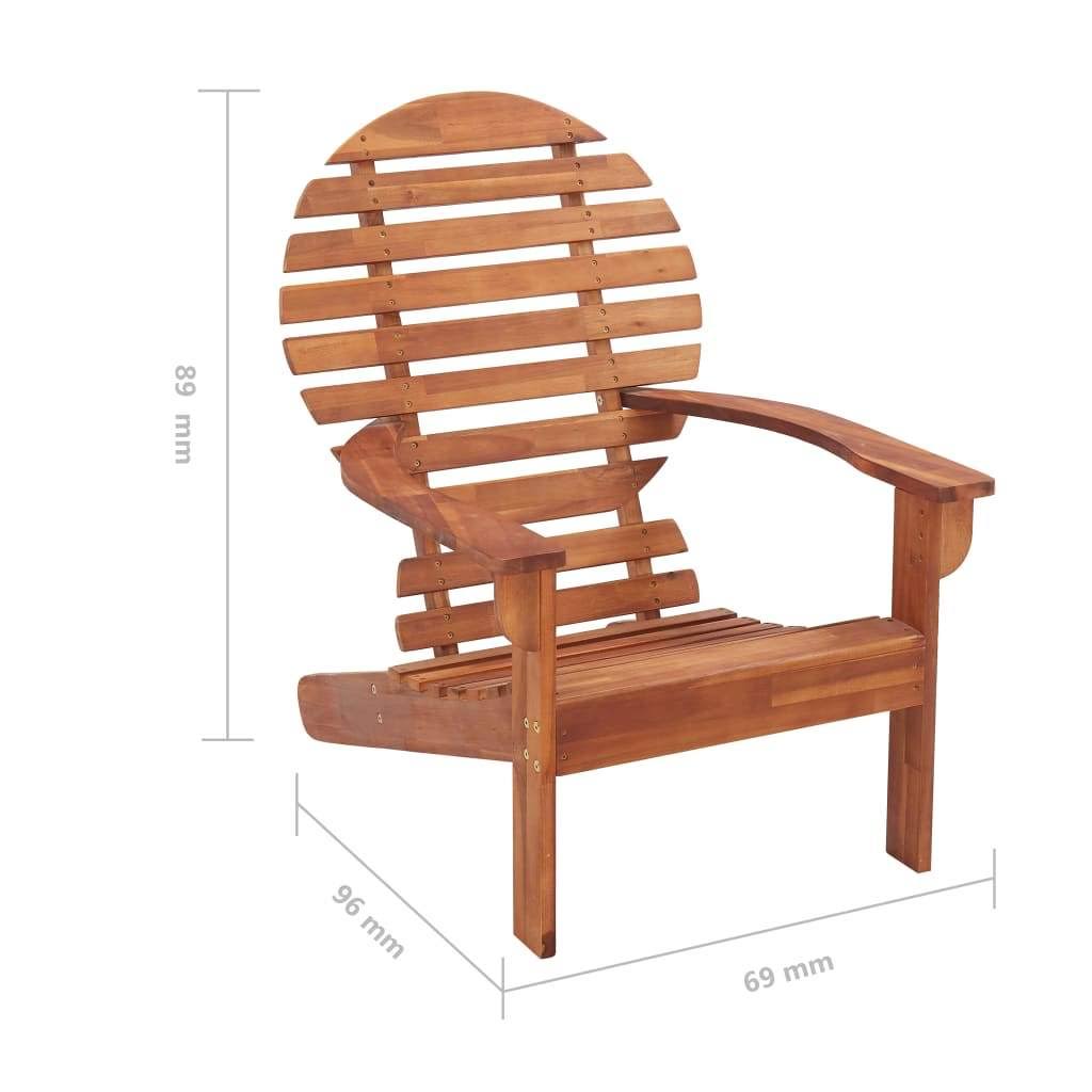 Gray Solid Acacia Wood Adirondack Chair P2185