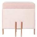 Pink Velvet Square Storage Ottoman F501973