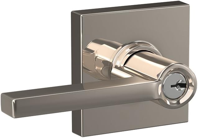 Polished Nickel Keyed Entry Lever Lock Pack of 2 T705