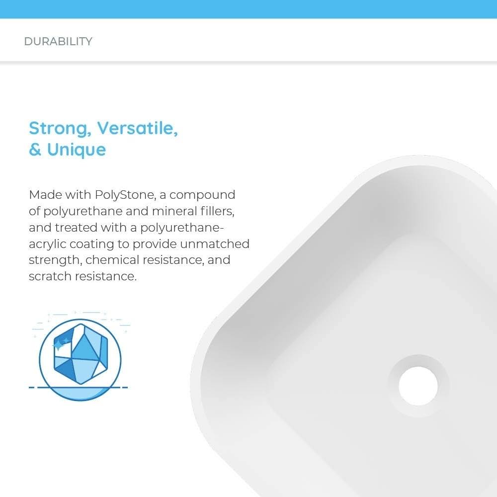 Composite Square Vessel Bathroom Sink with Faucet Q633