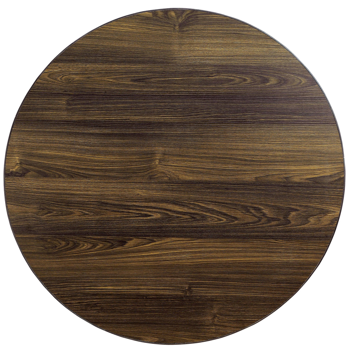 Walnut-Finished Wood/Veneer 48-Inch Round Industrial Dining Table X902652