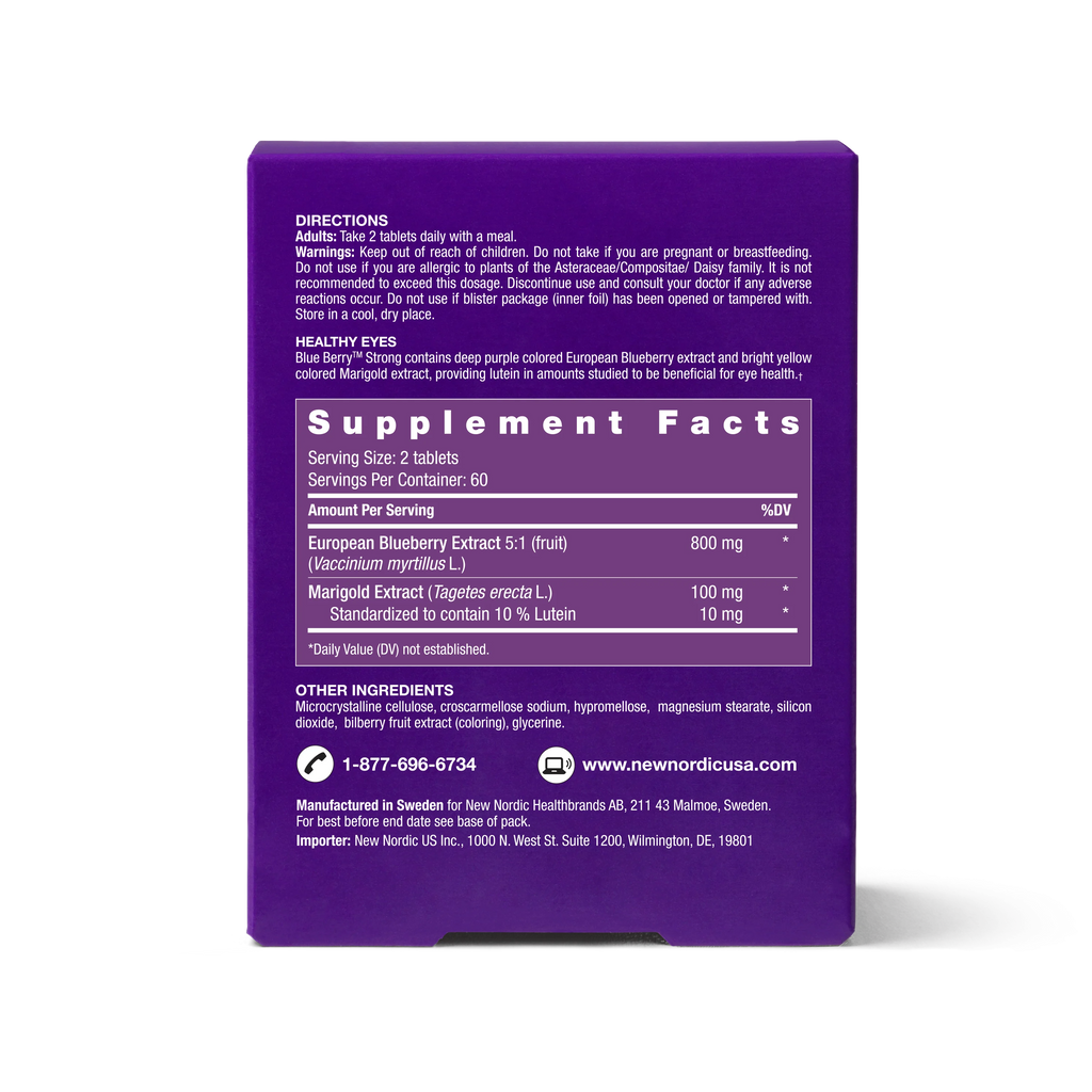 Blue Berry Strong Eye & Vision Support Supplement 120 Tablets Q30515