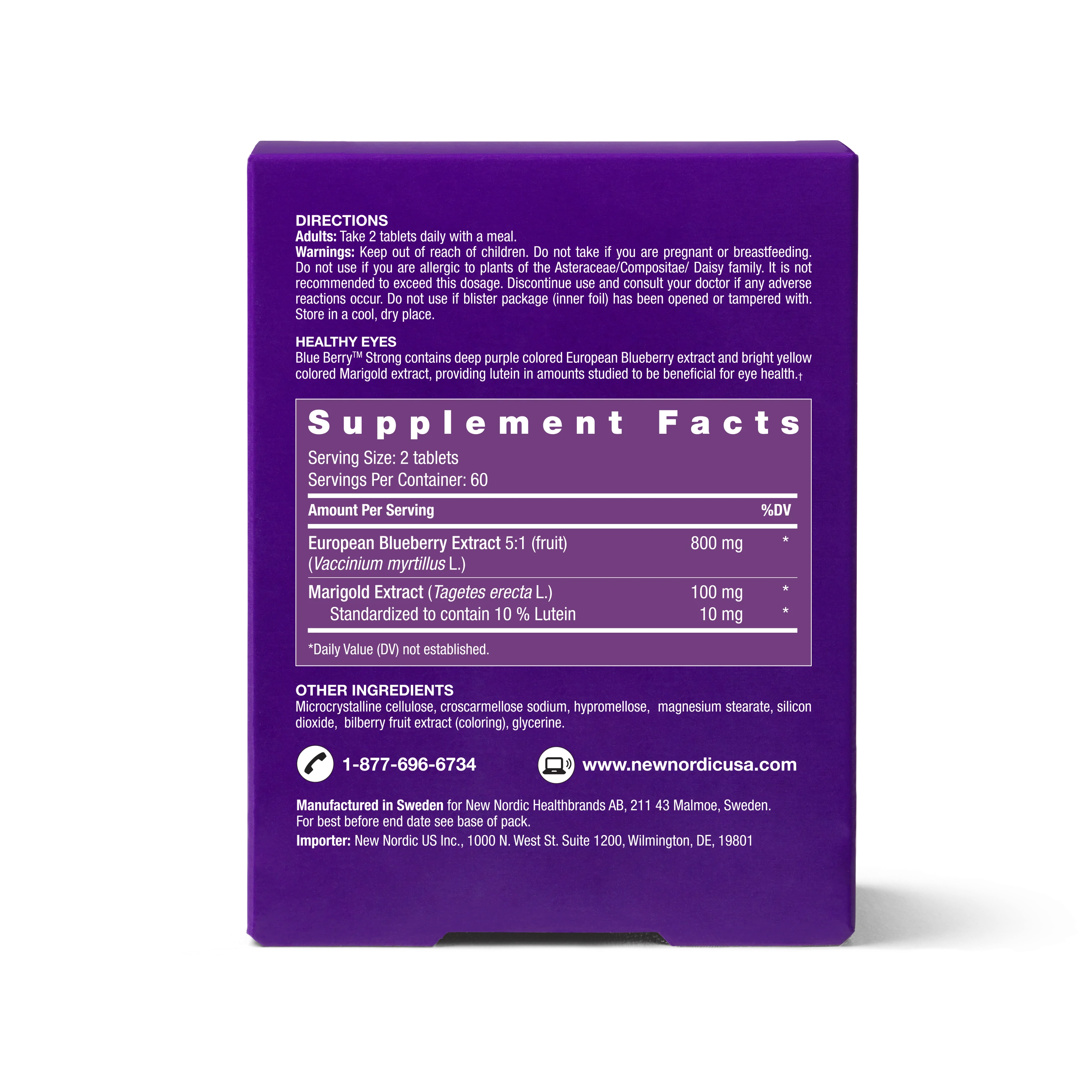 Blue Berry Strong Eye & Vision Support Supplement 120 Tablets Q30515