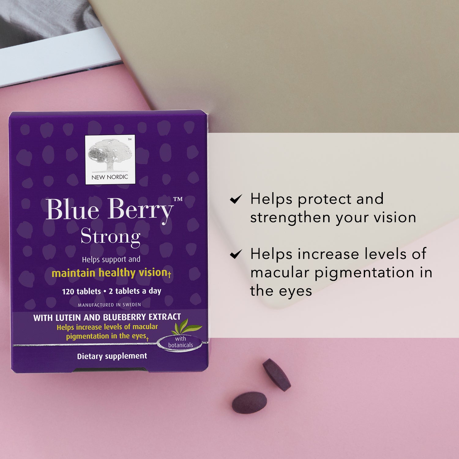 Blue Berry Strong Eye & Vision Support Supplement 120 Tablets Q30515