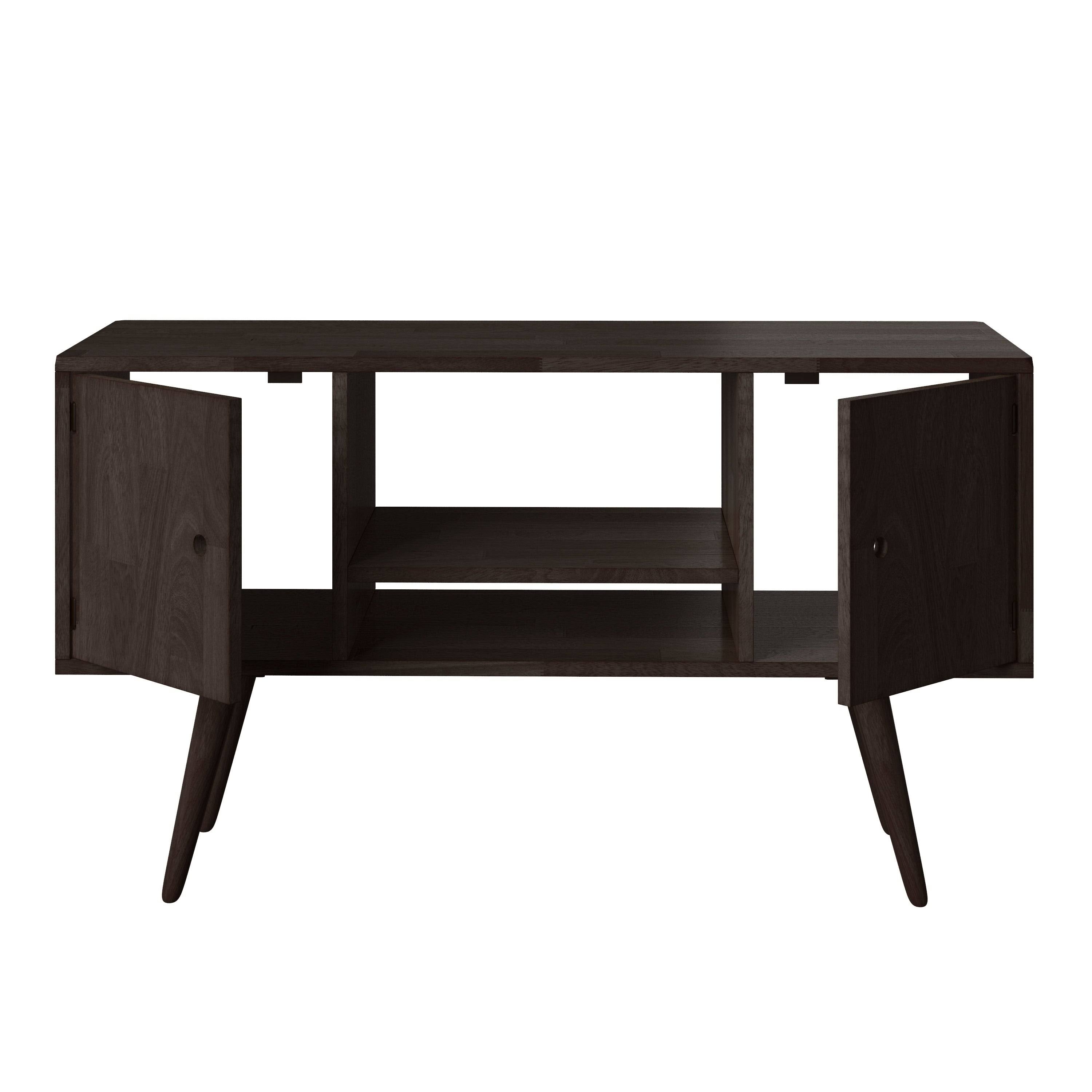 White Wash Wood Entertainment Cabinet with Doors O62568