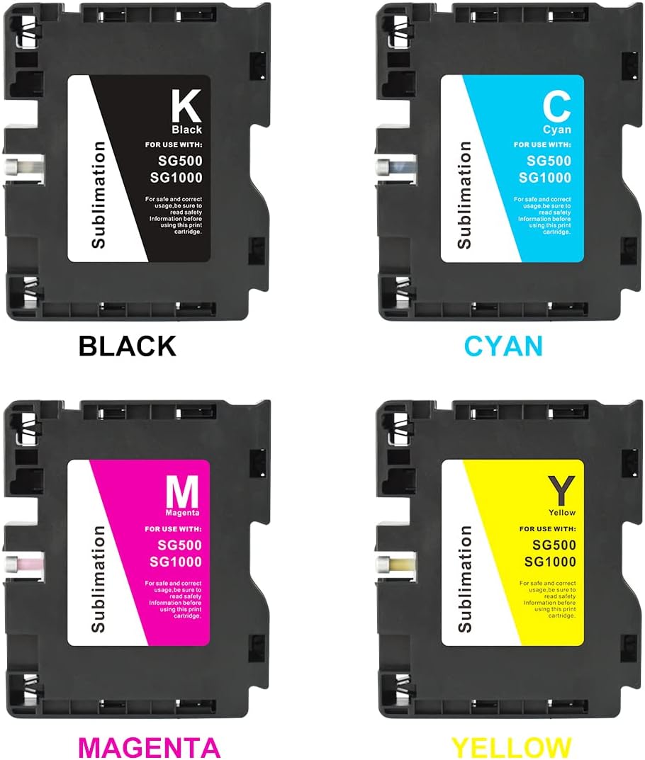 Sublimation Ink Cartridge 4-Pack for Sawgrass Virtuoso SG500 SG1000 Printer R694