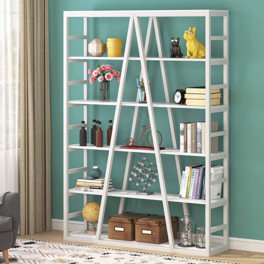 Rustic Brown 6 Tier Industrial Bookshelf R17991