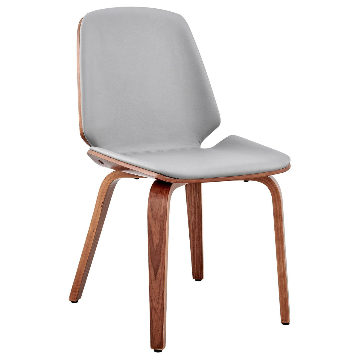 Gray Faux Leather and Walnut Wood Accent Chair M2550