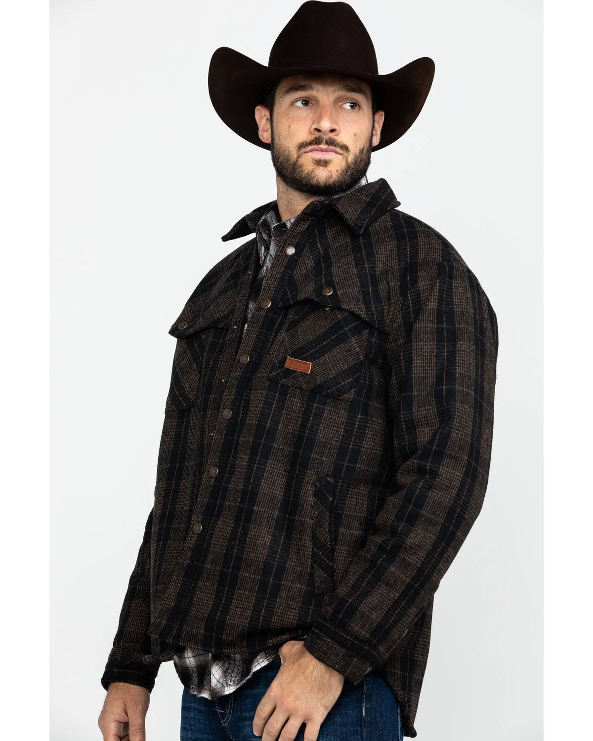 Brown Large Snap-Front Jacket D941