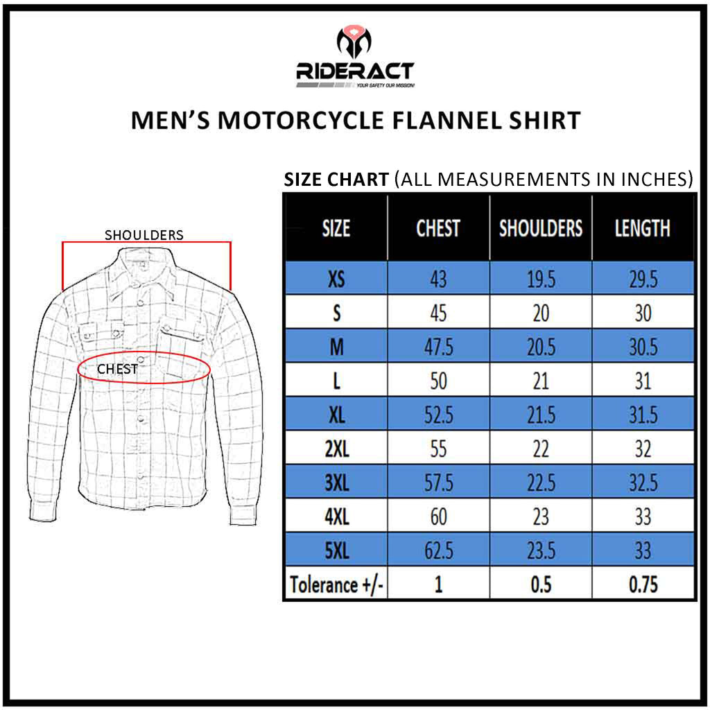 Black & White Reinforced Flannel Motorcycle Shirt D9199