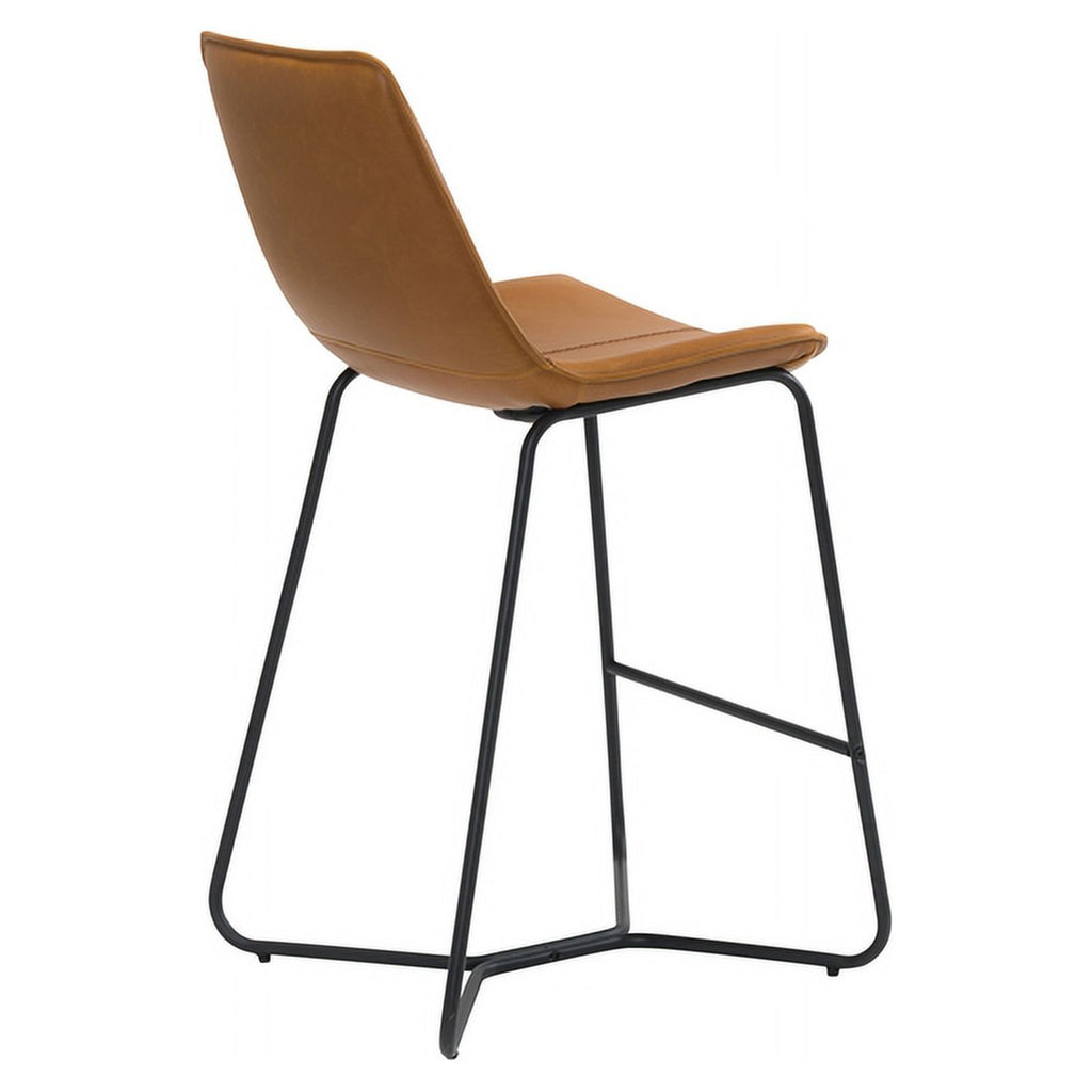 Tan Faux Leather Bar Stool (Set of 2) Q14298