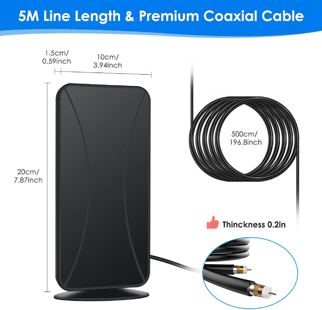 Digital Antenna with Amplifier Signal Booster, 17Ft Coax Cable, Pack of 2 U95191