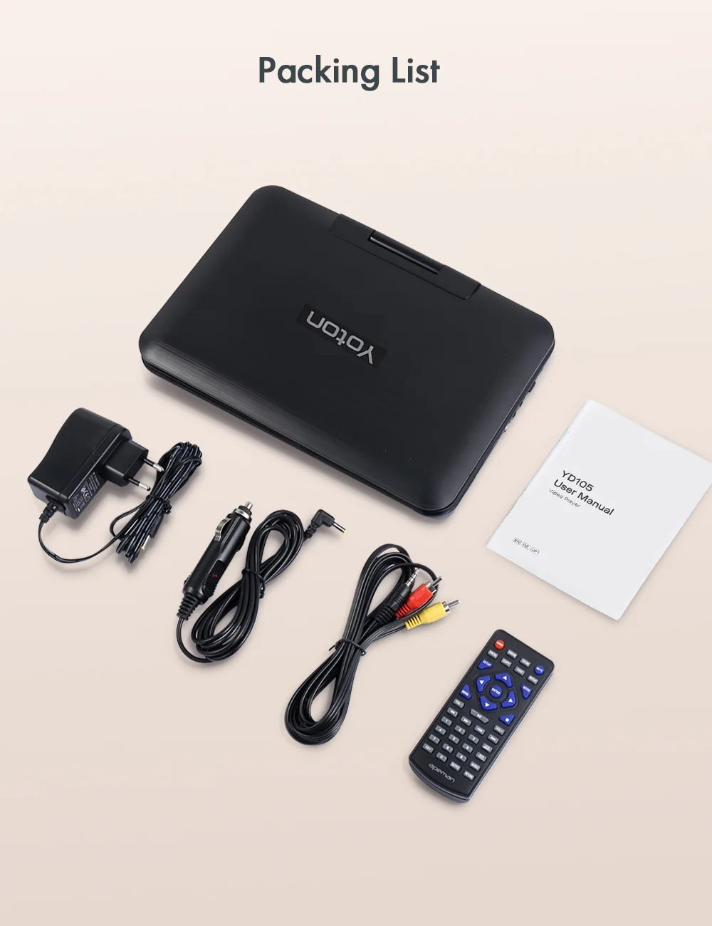 12.5" Portable DVD Player with 10.5" HD Swivel Screen, Black U499256