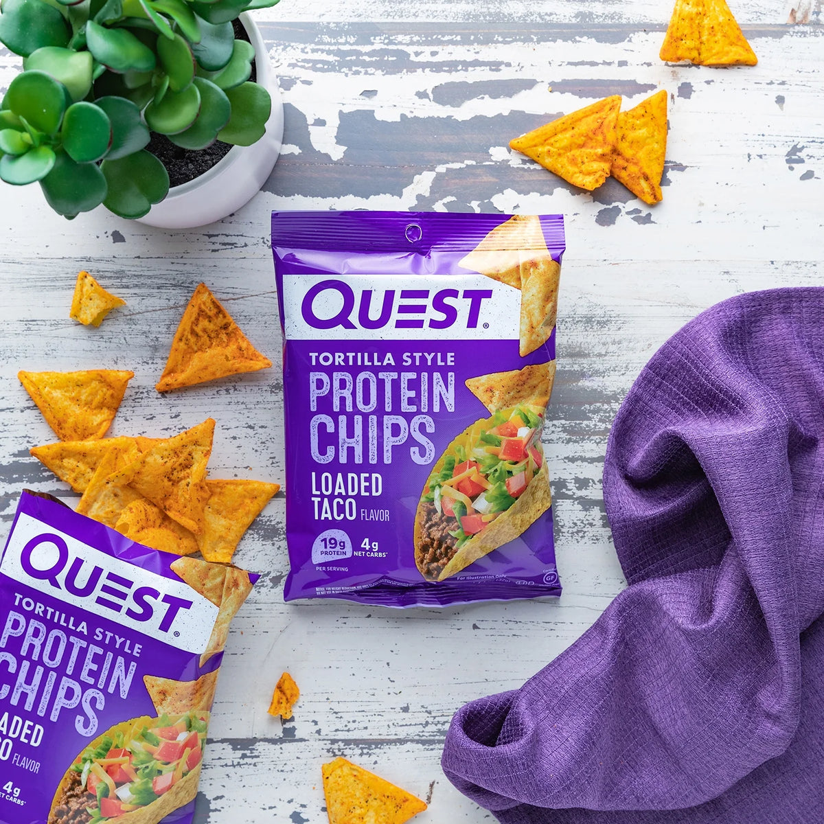 Loaded Taco Tortilla Style Protein Chips (8 Bags) O436