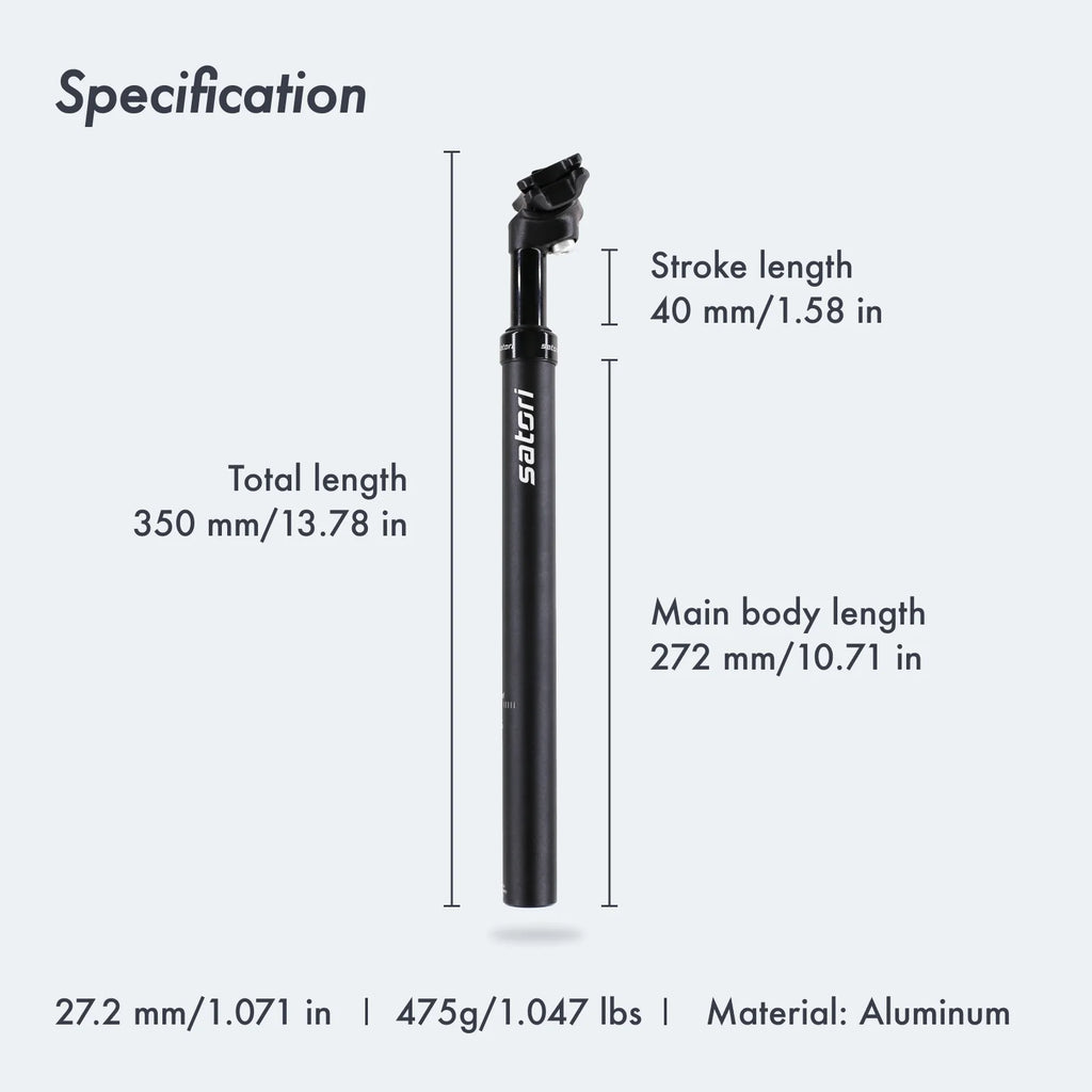 Suspension Seatpost Shock Absorber for MTB 27.2/28.6/30.0/30.4/30.9/31.6mm 355MM Bike Seat Post Setback Y232