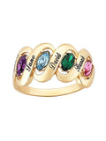 14kt Gold-Plated Birthstone Ribbon Ring Q5312
