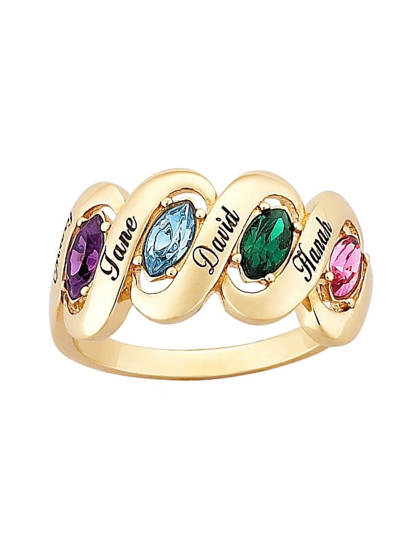 14kt Gold-Plated Birthstone Ribbon Ring Q5312