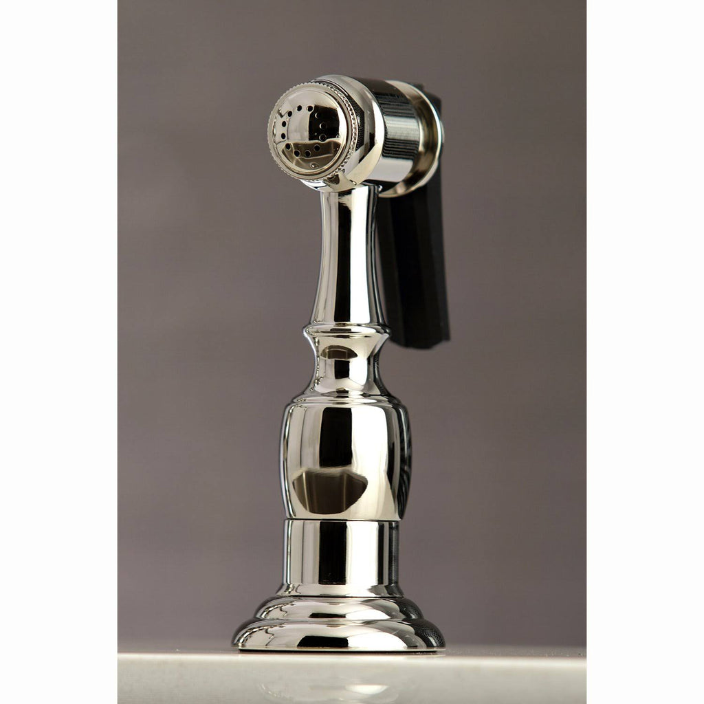 Brushed Nickel Bridge Kitchen Faucet with Sprayer N7952
