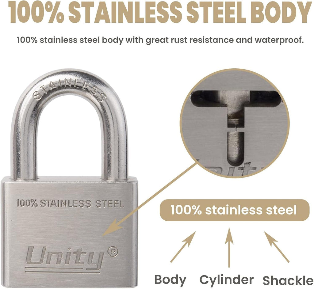 100% Stainless Steel Keyed Alike Marine Lock (5, 50mm) C29856