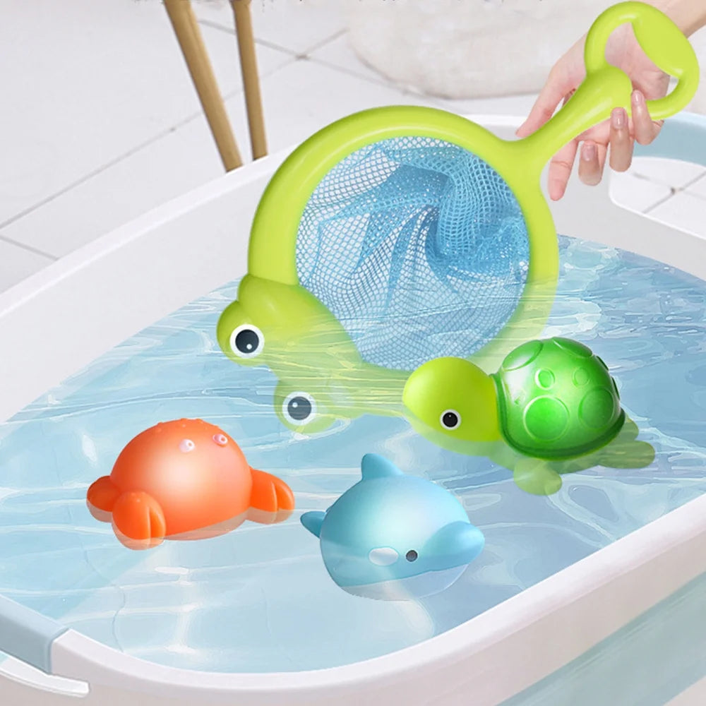 Fishing Game Bath Toys with Fish Net J2056