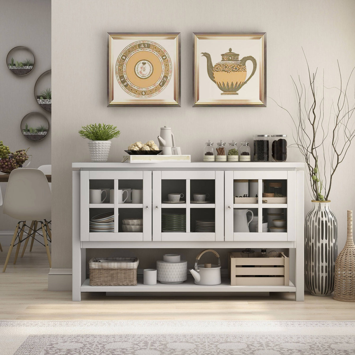 Black Contemporary Buffet Table Q392