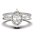2.00 Carat Oval Cut Moissanite Engagement Ring in 925 Sterling Silver with 18k White Gold Plating G637404