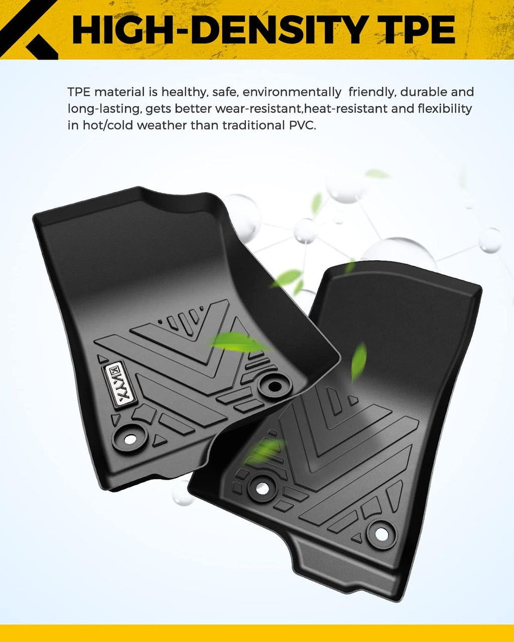 Black TPE All Weather Car Floor Mats B11429