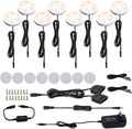 LED Under Cabinet Puck Lights Kit with Touch Dimming Switch, 8 Lights, Warm White, Pack of 2 H248