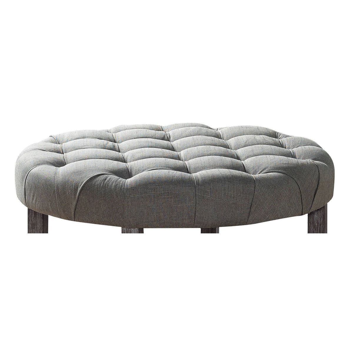Gray Round Tufted Ottoman L249534