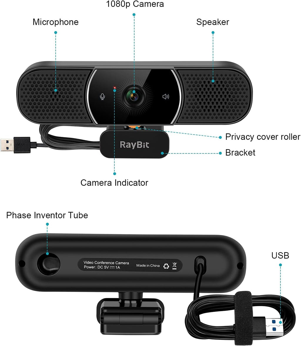 2 Pack Webcam with Microphone and Speaker F509