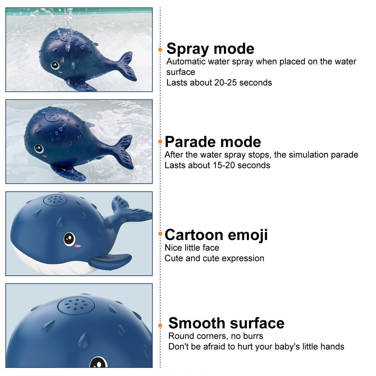 Electric Spout Whale Toy Bathroom Toy W71703