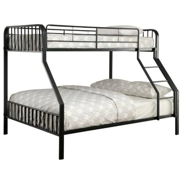 Black Metal Twin Over Full Slat Bunk Bed G727