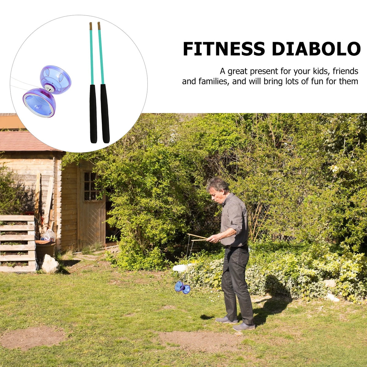 Yoyo Diabolo Party Favors Bearing Carnival Unresponsive Beginners Fitness Set Juggling Training S95409
