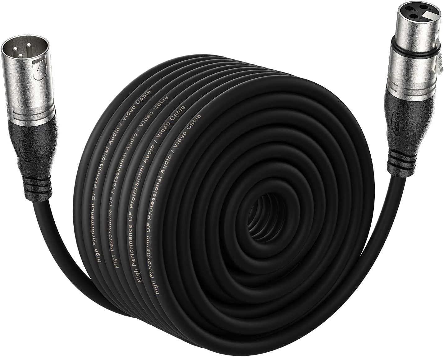 100 Ft XLR Microphone Cable, Black, Pack of 2 U790