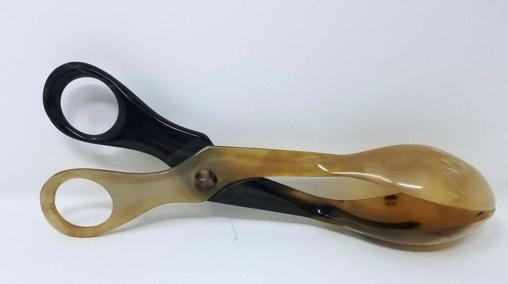 Handcrafted Horn Salad Server Buffet Tongs Set of 2 H784