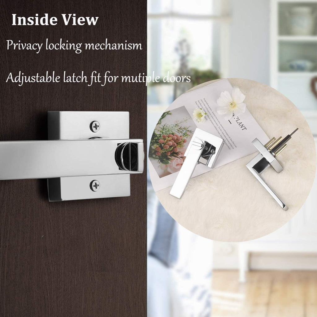 Polished Chrome Square Privacy Levers 5 Pack K742839