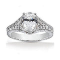 1.51 CT Oval Diamond Engagement Ring 14K White Gold Size 6.5 J165603