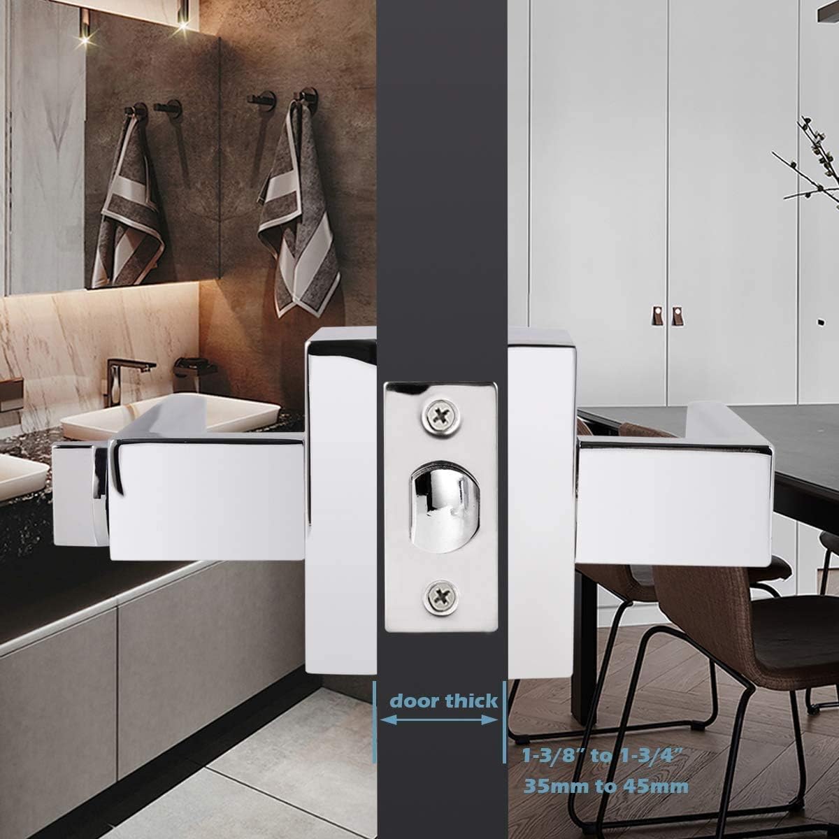 Polished Chrome Square Privacy Levers 5 Pack K742839