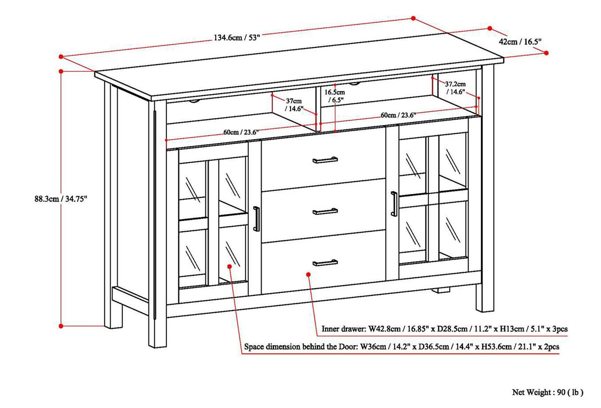 Dark Walnut Brown Tall TV Media Stand F85942