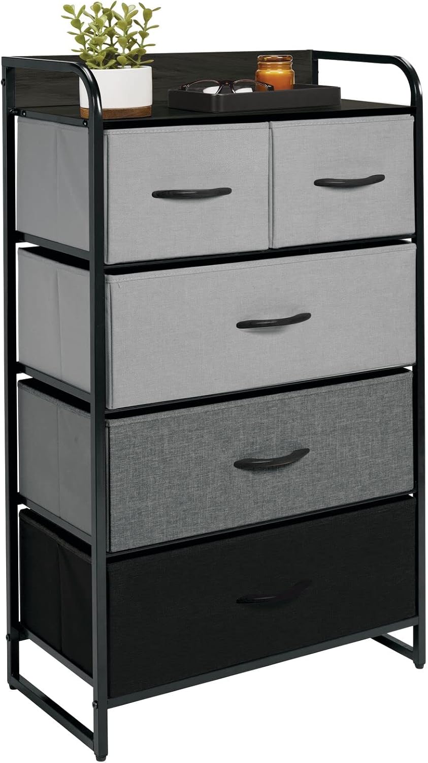 Tall Dresser Storage Chest with 5 Removable Drawers Tan Bronze G921
