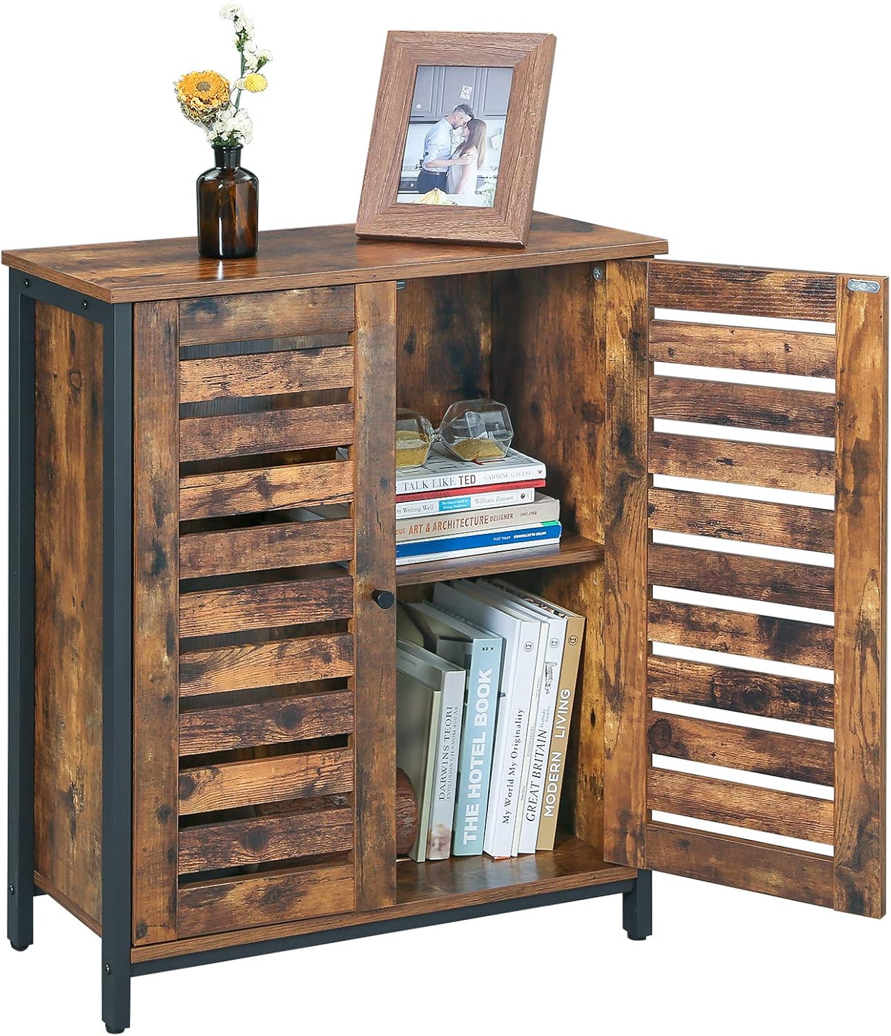 Rustic Brown Standing Cabinet with Shelf T2725