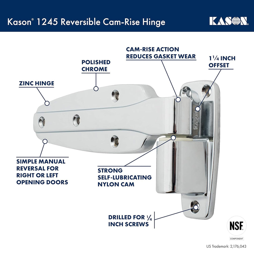 Reversible Cam-Rise Hinge, 1 to 3/8 Inch Offset F155061