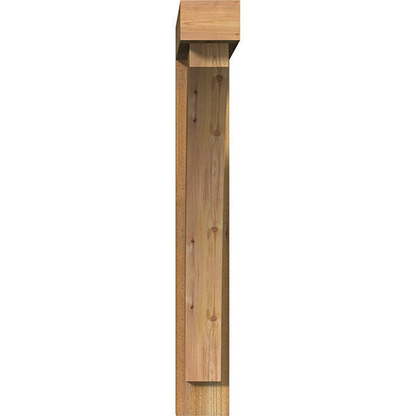 6x22W x 32x22D x 44x22H Rough Sawn Bracket with Offset Brace, Western Red Cedar B757