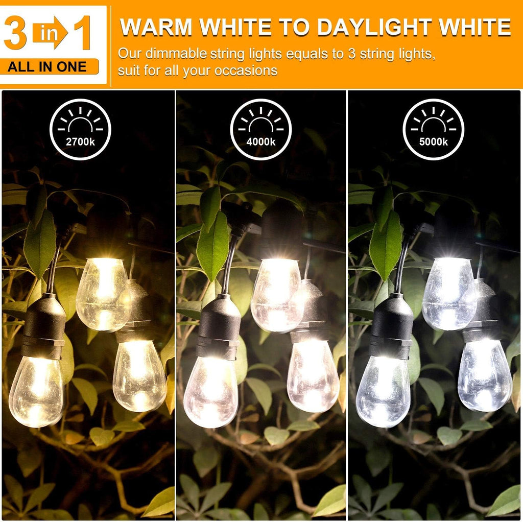 48FT Waterproof Dimmable LED String Lights with Remote D735357