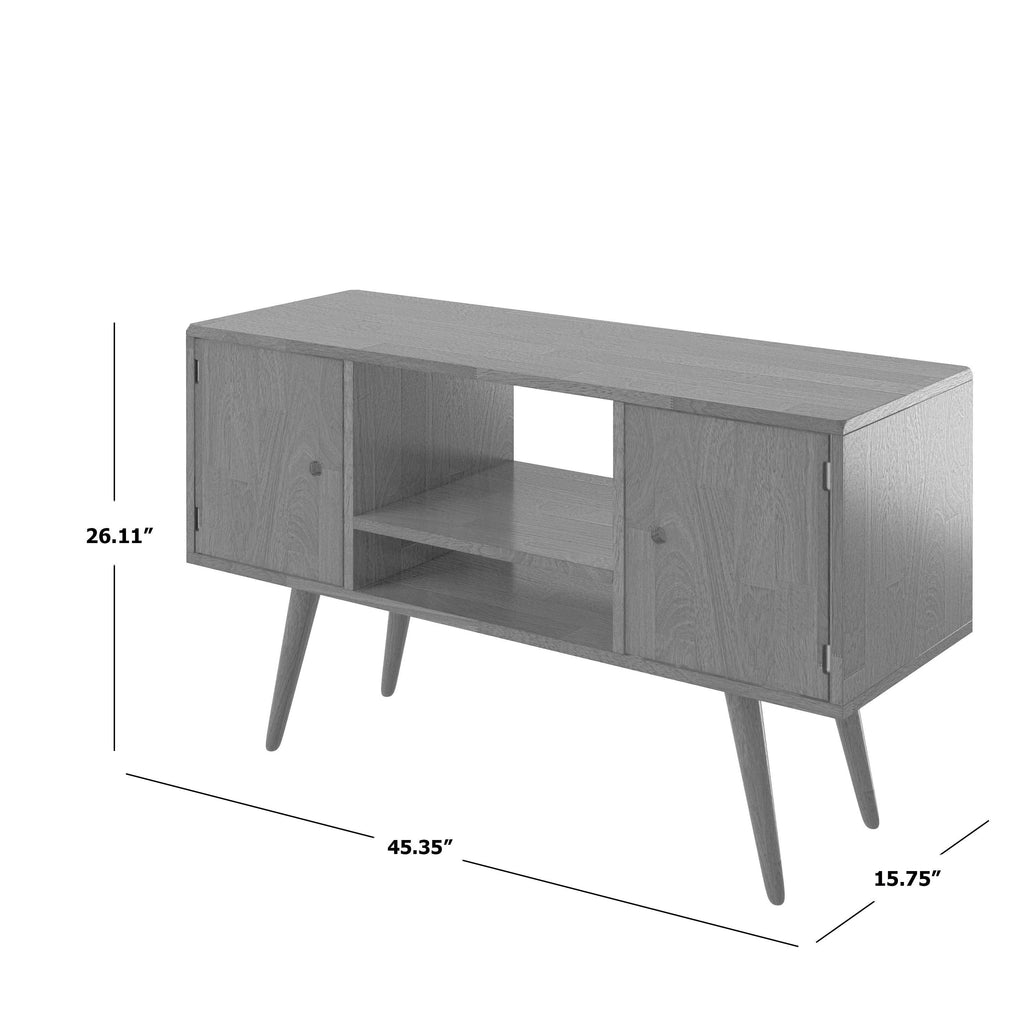 White Wash Wood Entertainment Cabinet with Doors O62568