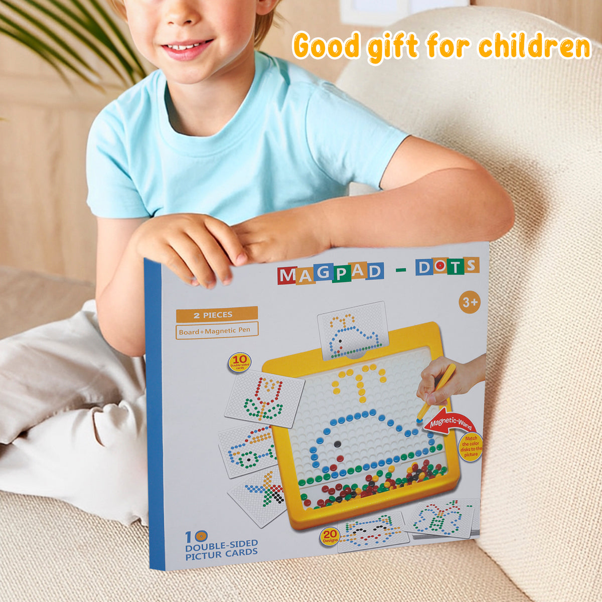 Magnetic Drawing Board with Magnetic Pen and Cards A96626